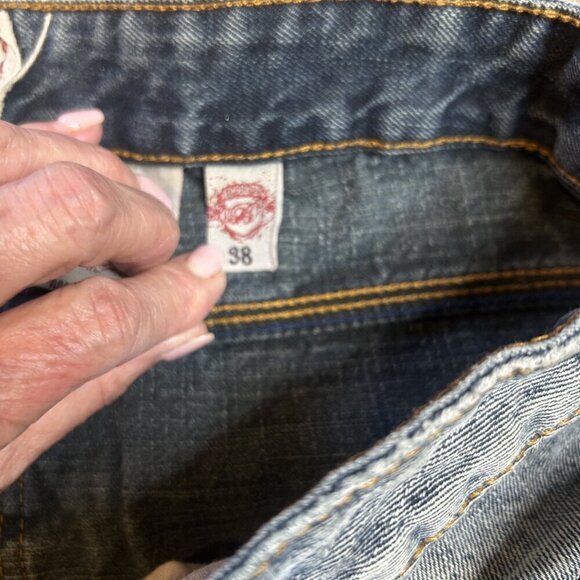 Brooklyn Xpress Men's Y2K Grunge Distressed Baggy Jeans Size 38 - Picture 5 of 12